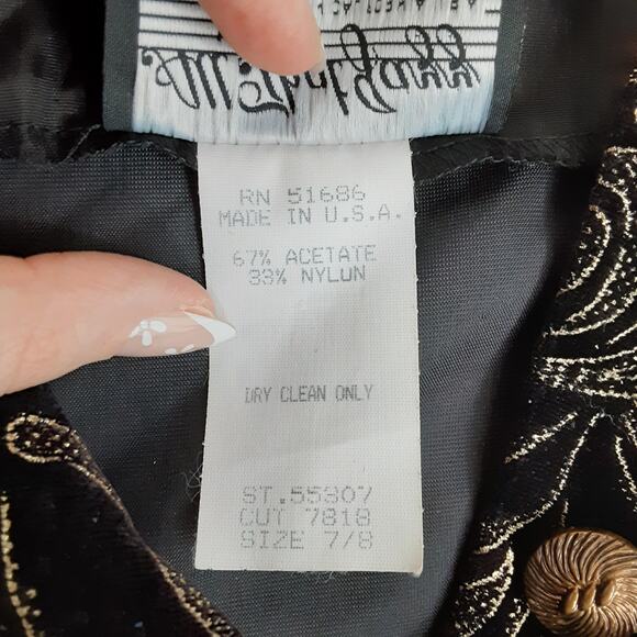 Vintage 90s Mini Cocktail Dress Button Front Waistcoat Velour Black Sexy NWT - Picture 11 of 15